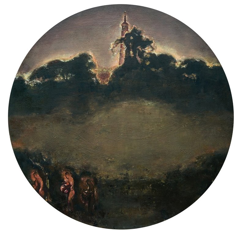 井士剑-黑夜击鼓(140×140cm)